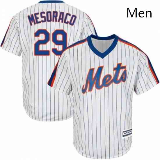 Mens Majestic New York Mets 29 Devin Mesoraco Replica White Alternate Cool Base MLB Jersey